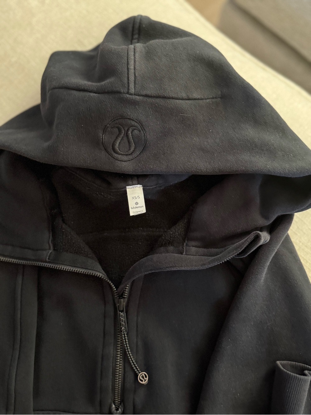 lululemon athletica Men's Black Hooded Zip Jacket